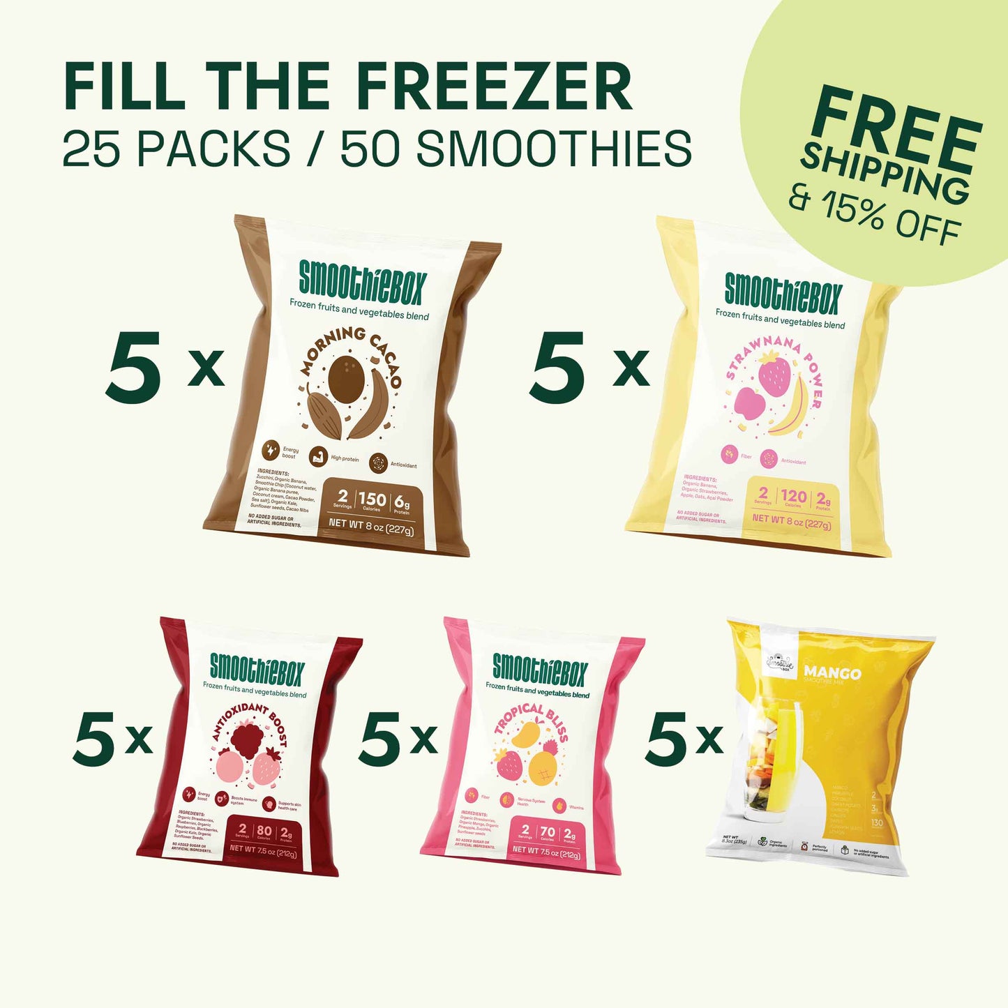 Fill The Freezer (25 packs / 50 smoothies)