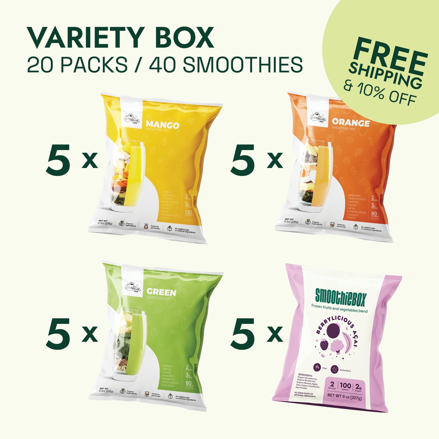 Variety Box (20 packs / 40 smoothies)